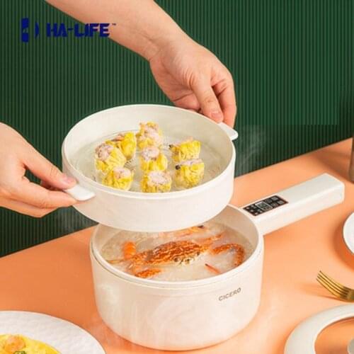 1.6L Portable Multifunction Electric Pot Dormitory Cook Noodles Hot Pot 9H Reservation With Steamer Intelligent Control 5 Gears