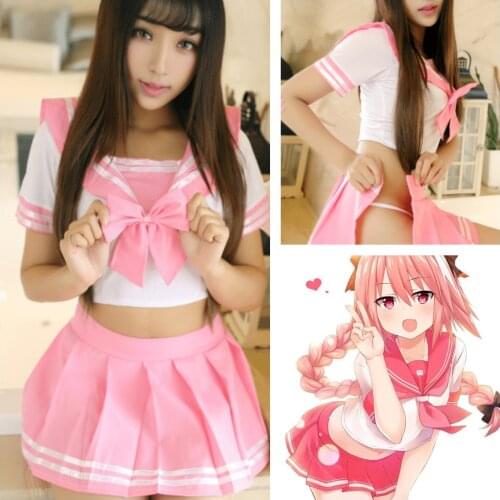 Anime astorford Cosplay sailor uniform set pure pink student Costume Halloween role play Fantasy Costume