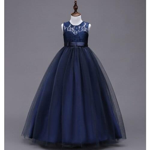 Lace Long Full dress for Teen Girls wedding birthday Evening party tulle tutu vestidos dresses kids Frocks 6 8 10 12 14 16 Years