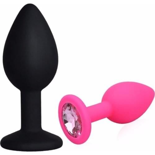 Small Silicone Anal Plug No Vibrators for Women Men Gay Anal Beads Crystal Jewelry Butt Plug Anal Masturbation Sex Toys
