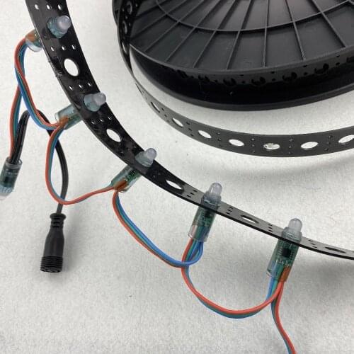 ETOP MegaTree Mounting Strip for 12mm RGB-Pixel/RGB-Dumb-Pixel,2000 holes,50m/roll (black)