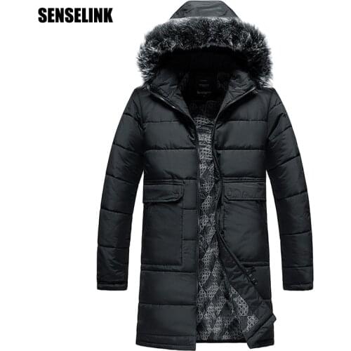 2020 Zipper Mens Winter Jacket Parka Hoodies Long Hooded Windproof Warm Clothing Fashion Casual Large Mens Clothing Polyester