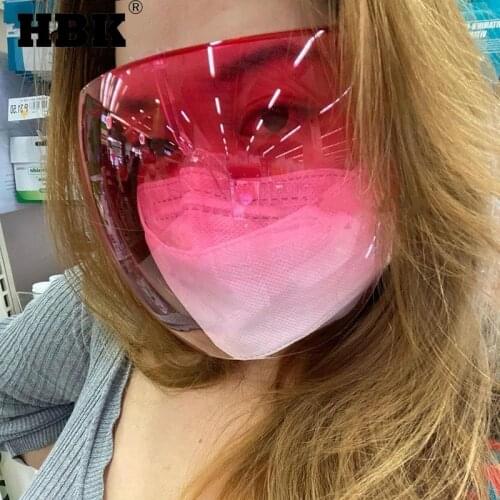 HBK 2021 New Faceshield Protective Sunglasses Safety Windproof Goggles Women Men Anti-Spray Mask Oversized Unisex UV400