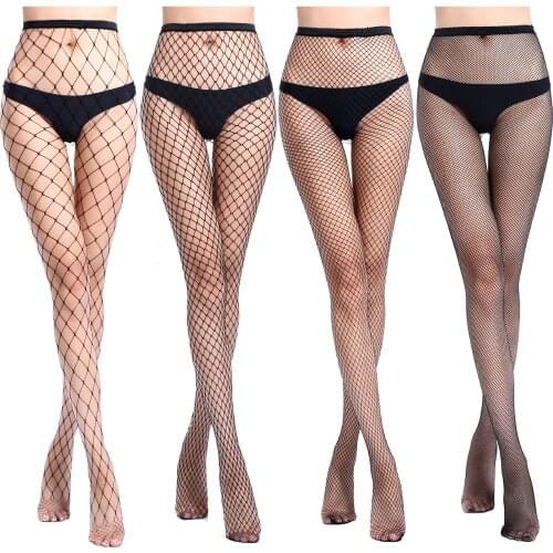 New Sexy Fishnet Stockings Mesh Pantyhose Nylons Hollow out Stockings Black Erotic Lingerie High Socks Collant Sexy Tight