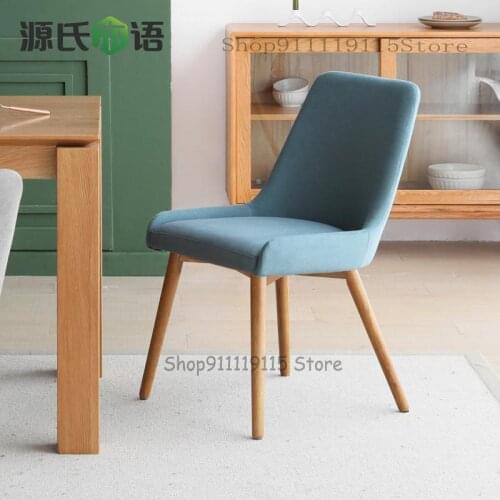 Solid Wood Dining Chair Simple Modern Beech Single Chair Desk Chair Nordic Restaurant Upholstered Armchair