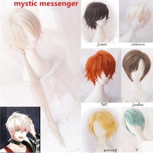 Anime Game Mystic Messenger Cosplay Props Harajuku Curly Hair Wig 707 Yoosung Zen V Hair Costume Luciel Choi Zen Jumin Han Wig