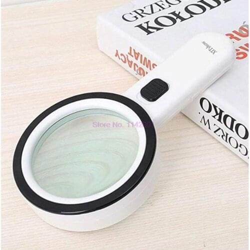 20set 10X 12 LED Lights Optical Len Illuminated Magnifying Glass UV Detector Backlit Reading Loupe Antique Jewelry Lupe