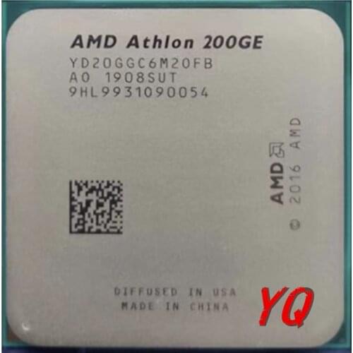 AMD Athlon 200GE X2 200GE 3.2GHz Dual-Core Quad-Thread CPU Processor YD200GC6M2OFB YD20GGC6M20FB Socket AM4