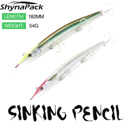 Needlefish Pencil Fishing Lures 182Mm/54G Artificial Baits Sinking Seabass Predator Long Cast Fishing Lures Carp Accessories