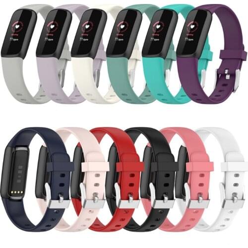 Wristband Silicone Band Compatible with Fitbit-Luxe Soft Sports Smart Watch Wrist Sweatproof Strap Loop Bracelet Replacement