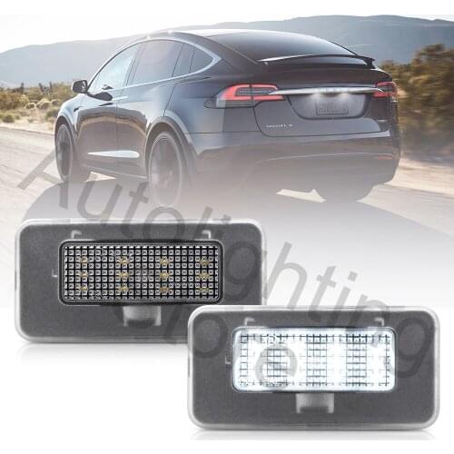 2pcs Error Free Led License Number Plate Lamp Light Licencia Placa For Tesla Model X Crossover 2016-up Model S 2017-up TSLA