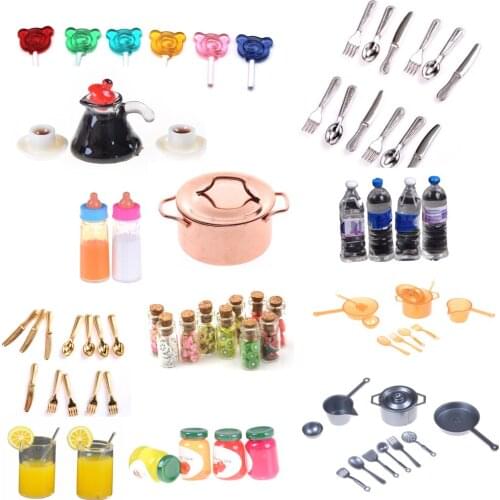 Plate jam Drink cup dish bowl tableware set Dollhouse Miniature Toy Doll Food Kitchen living room Accessories