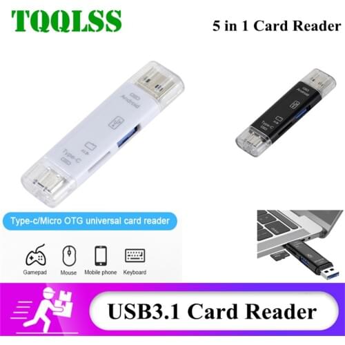 TQQLSS Type C&MicroUSB & USB 3 In 1 OTG Card Reader High-speed Universal OTG TF/USB for Android Computer Extension Headers
