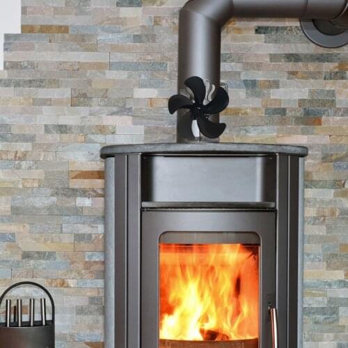 Fireplace Fan 5 Blade Wood Stove Fan Quiet Heat Power Eco Fan For Log Burner Quick Heat Dissipation Stove Fan Home Heating Fan