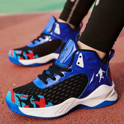 High Quality Kids Sneakers Thick Sole Boys Basketball Shoes Non-slip Children Sport Shoes for Boys Outdoor Boy Basket Trainer