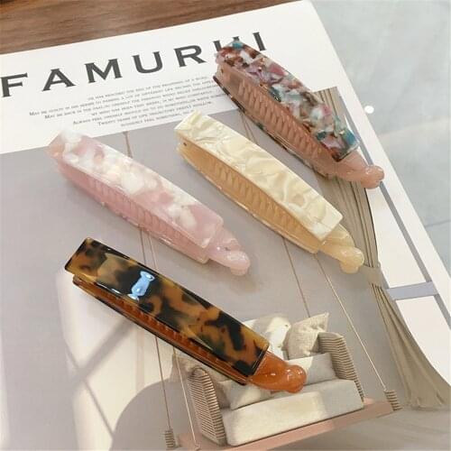 Vintage Leopard Acetate Hair Claw Banana Clips Marble Hair Clips Crab Hairpins For Women Girls Hair Accessories