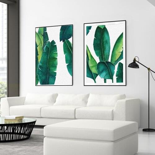 Green Plant Home Decoration Wall Art Canvas Painting Monstera Leaf Nordic Posters and Prints Wall Pictures for Living Room Decor