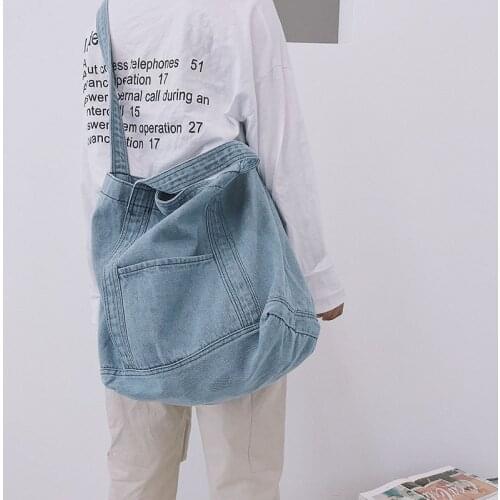 Women Denim Blue Shoulder Bag New Design Brand Female Canvas Jeans Tote Handbags Large Vintage Crossbody Travel Mochila