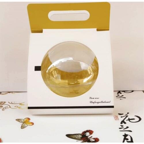 1pcs Creative macaron cake dessert box with pvc Transparent ball Portable gift bag baby shower Packing bag Wedding decoration