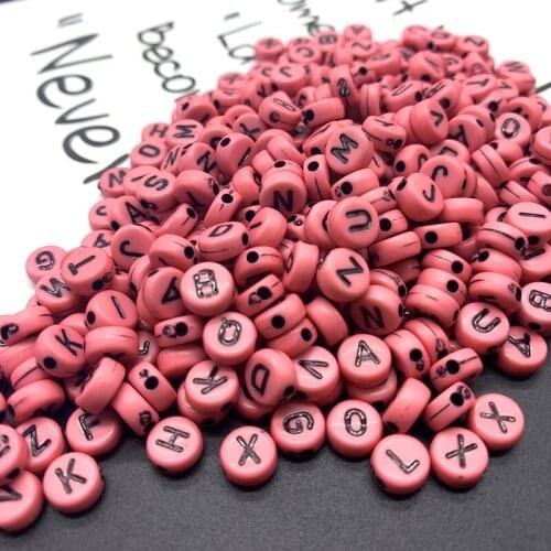 100pcs 6mm Mix Letter Beads Round Alphabet Beads Acrylic Beads DIY Jewelry Making For Bracelet Necklace Accessories#04