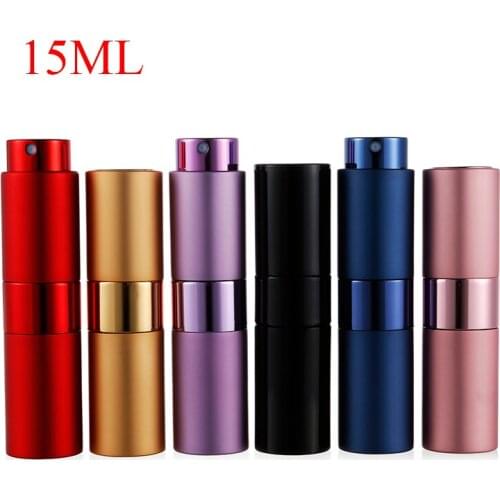 15ml 20ml portable metal aluminum perfume bottle refillable cosmetic spray bottle empty bottle travel sub-bottle liner glass