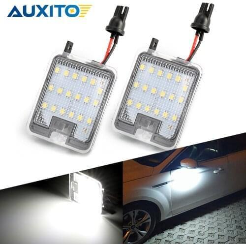 2Pcs CANbus Led Under Side Mirror Puddle Light for Ford Kuga Escape Monde 4 Focus 3 Grand C-Max 2 S-Max Wav6 Accessories White