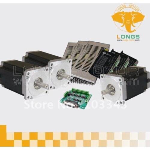 3Axis Nema 34 Stepper Motor 1232OZ-IN 34HS1456& stepper motor driver DM860A & 3pcs power controller board DB25 CNC PLASMA &Mill