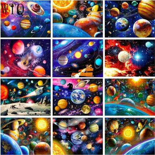 5D DIY Diamond Painting Kits Universe Planet Star Scenery Mosaic Painting Diamond Embroidery Full Square/Round Drill Home Decor