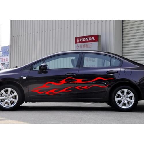 Car Decals flames Racing Fire 76'' for CIVIC Vinyl Graphics Motor Door stickers ZC245