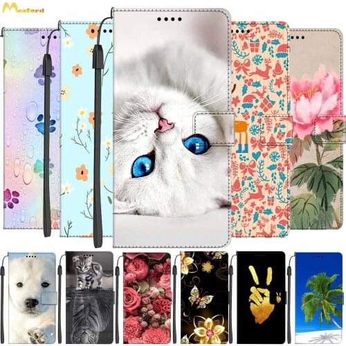 Cute Cat Leather Flip Cover For Honor 30s Case Book Style Wallet Holster For Huawei Honor 30 Pro Case Honor30s Russia Funda Etui