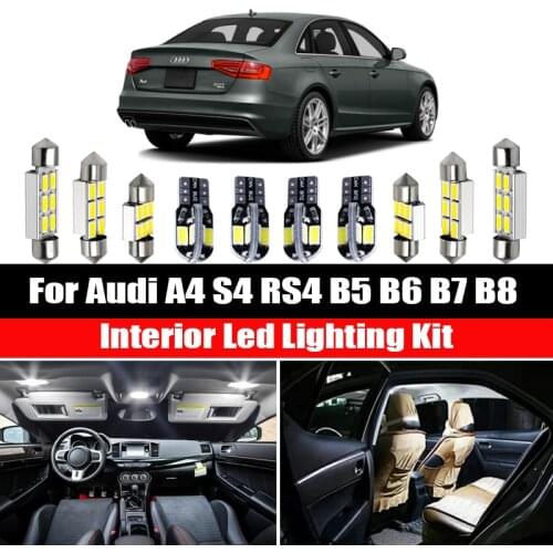 For Audi A4 S4 RS4 B5 8D B6 B7 8E B8 8K Canbus Quattro Sedan Avant 1996-2018 LED Interior Map Dome Light Auto Accessories