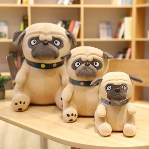 25-55cm Simulation Dog Plush Pug Toys Stuffed Animals Shar Pei Pug Plush Pillow Dolls Kids Baby Children Birthday Gift for Girls