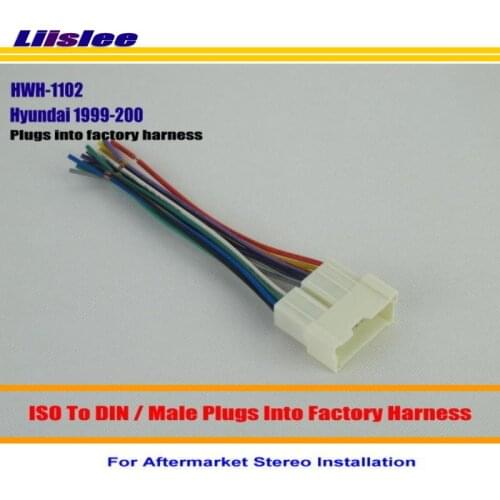 Liislee Car Radio Harness Cable Adapter For Hyundai Accent Elantra Santa Fe Sonata/Aftermarket Stereo Installation Kits