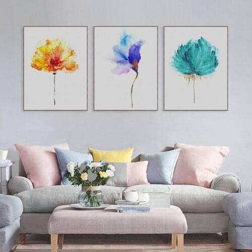 Modern 6 color Beautiful Plant Floral Flower Rose Canvas Art Print Nordic Posters Wall Picture Home Decor Painting