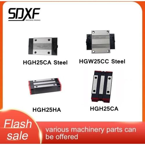 Square linear rail HGW25HA Lengthen steel block HGH25CA HGW25CC/HGH30CA Linear bearing slider block