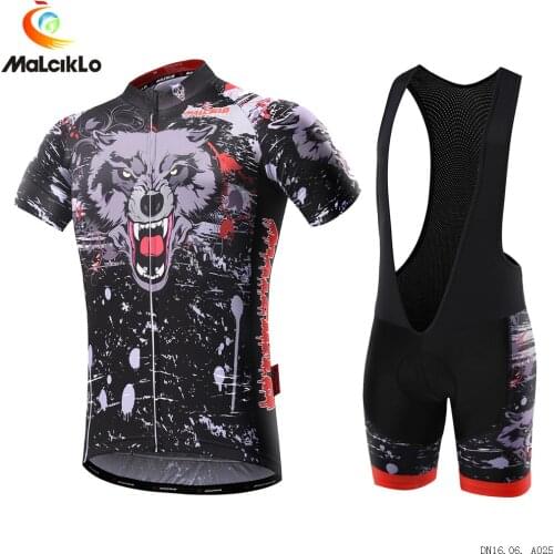Malciklo 2019 Wolf Mens Cycling Jersey Summer MTB Mountain Bike Clothing Bicycle Clothes Maillot Ciclismo Cycling Jersey Sets