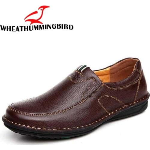 High Quality Male Moccasins Loafers slip on Genuine Leather Mens Business Shoes Fashion Handmade Men Formal Flats LG-01