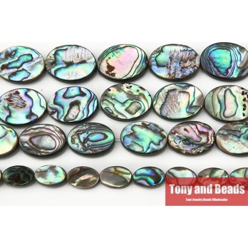 One 15" Strand =1Lot ! ) New Zealand Peacock Blue Abalone Shell Oval Loose Beads 8X12 13X18 15X20MM Pick Size