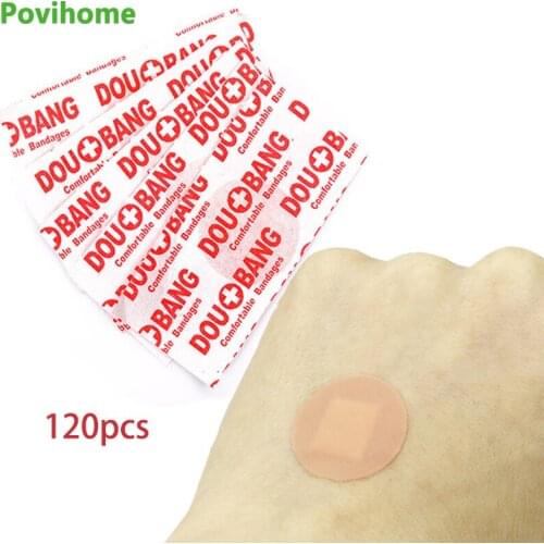 120pcs Disposable Band Aid Wound Plaster Round Band-aid Breathable Waterproof Adhesive Round Shape Medical Band-Aids D3514