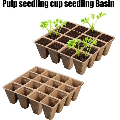 Plantable Seed Starter Tray 16 Cell Cuttable Germination Seedling Paper Pot Planting Nursery Supplies For Indoor Outdoor Jardin
