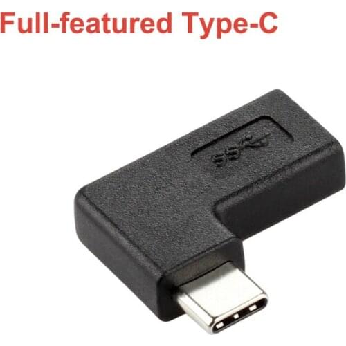Full-featured USB 3.1 Type-C 90 Degree Side Angle USB C Male to Female Adapter Connector