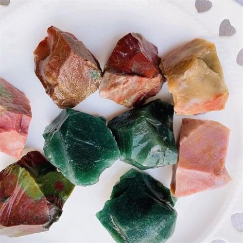 Natural agate crystal rough stones rock specimen raw ocean grass agate stones and minerals