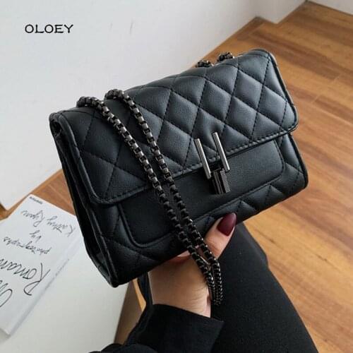 Luxuy Brand Designer Chain Women Handbag Fashion Plaid Messenger Bag Leather Diamond Pattern Shoulder Bag Female Crossbody Bags