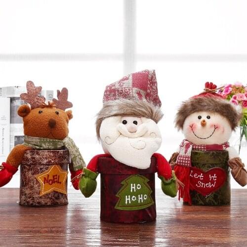Christmas Retro Leather candy can Christmas Eve apple can Creative caribou old cartoon doll gift box gift box box surprise gift