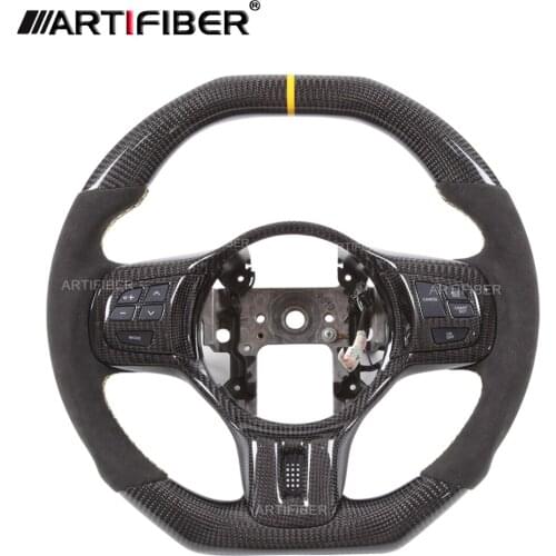 Real Suede Carbon Fiber Steering Wheel for Mitsubishi EVO X