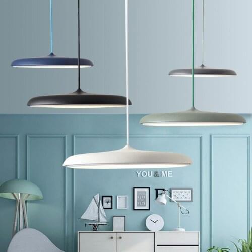 Nordic Multicolor UFO Pendant Lights Modern Minimalist Danish Bar Lamp Creative LED Macarons Flying Saucer Restaurant Lighting