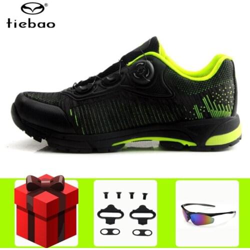 Tiebao Leisure Cycling Shoes Mountain Bike Bicycle Self-locking Cleat Glasses Shoes Non-slip Breathable Bike Sneakers MTB Shoes