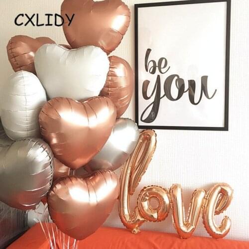 1pc 18inch Heart Star Metallic Matte Heart Helium Air Balloons Foil Balloon Wedding Birthday Party Baby Shower Party Decoration