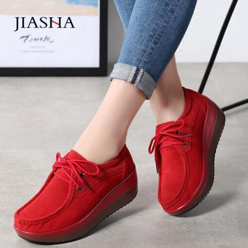 Women shoes 2021 new fashion Increase flat shoes female lace up genuine leather platform shoes woman sneakers