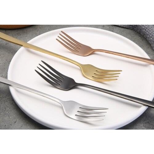 1PC 304 Stainless Steel Dinner Fork Set Korea Colourful Dessert Fork With Long Handle for Hotel Party PN 006